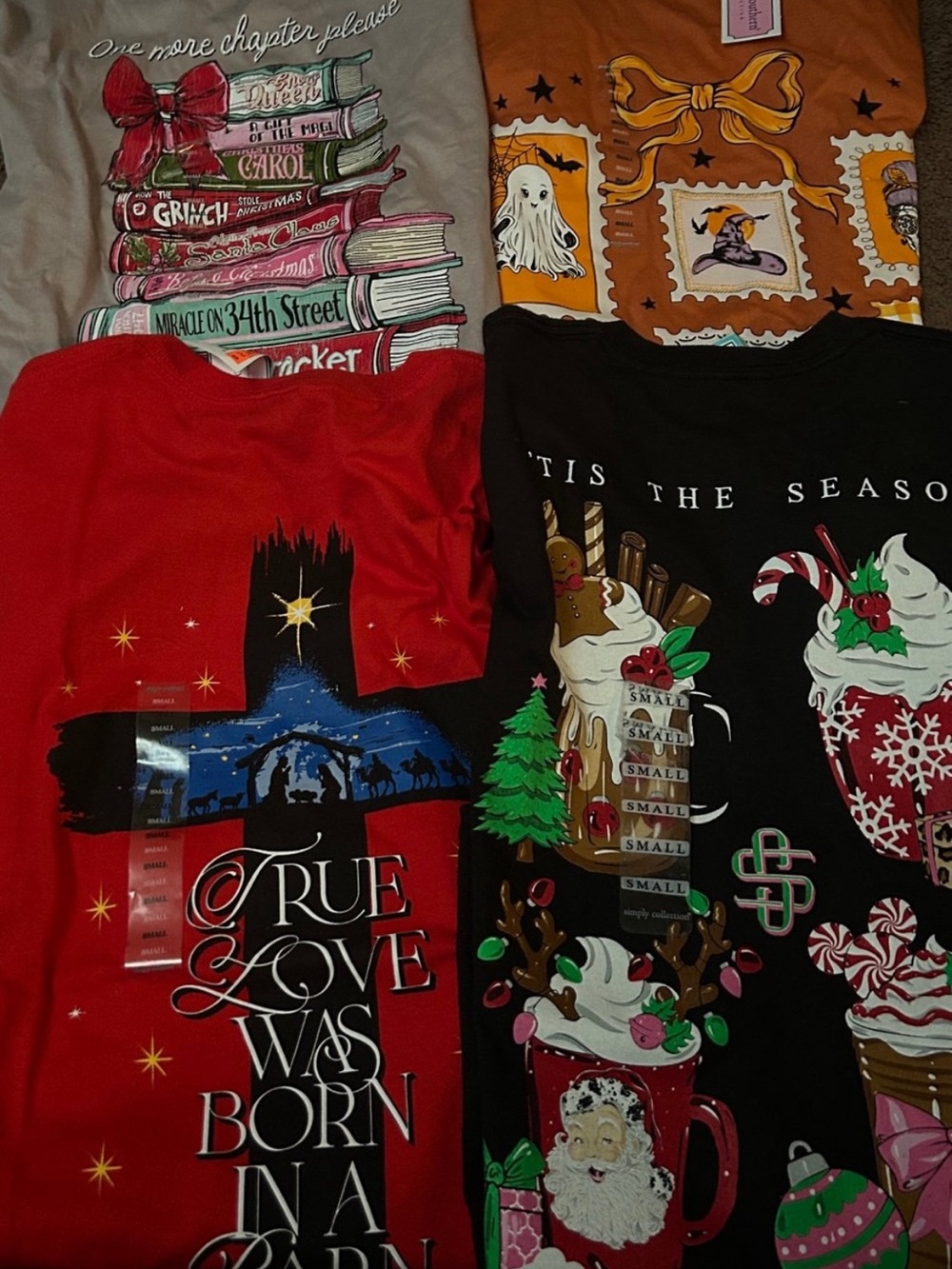 New Simply Southern Christmas Jesus Coffee Halloween Pumpkin Lot Size Small